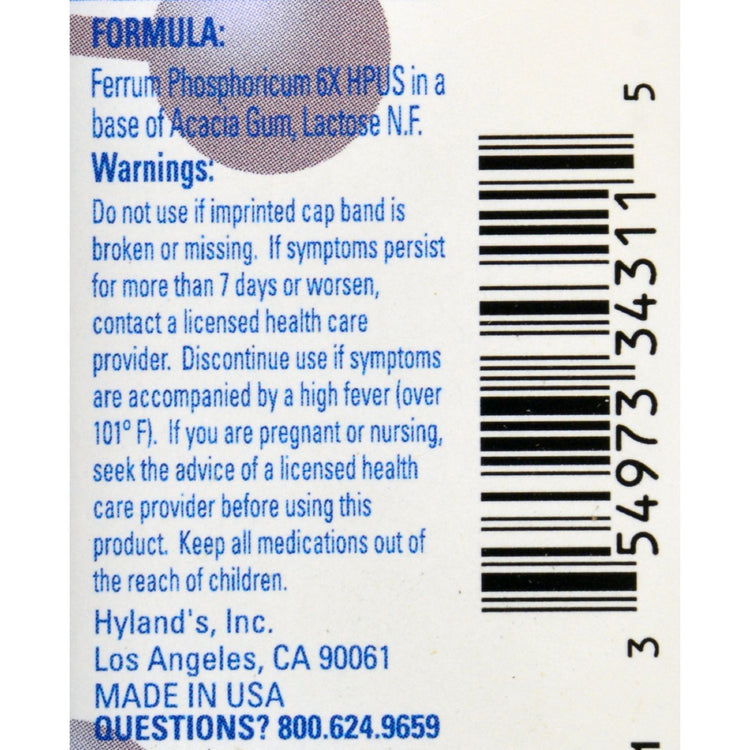 Hyland's No 4 Ferrum Phos 6x - 1 g - 500 Tablets
