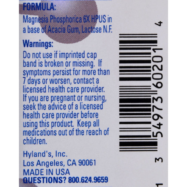 Hylands Homeopathic Number 8 Magnesia Phosphorica 6X - 500 Tablets