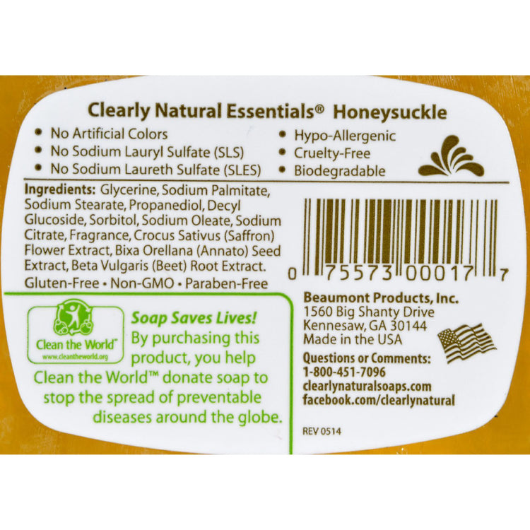 Clearly Natural Glycerine Bar Soap Honeysuckle - 4 oz