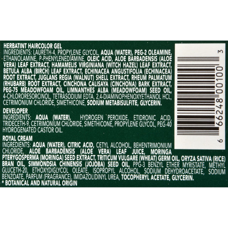 Herbatint Permanent Herbal Haircolour Gel 1N Black - 135 ml