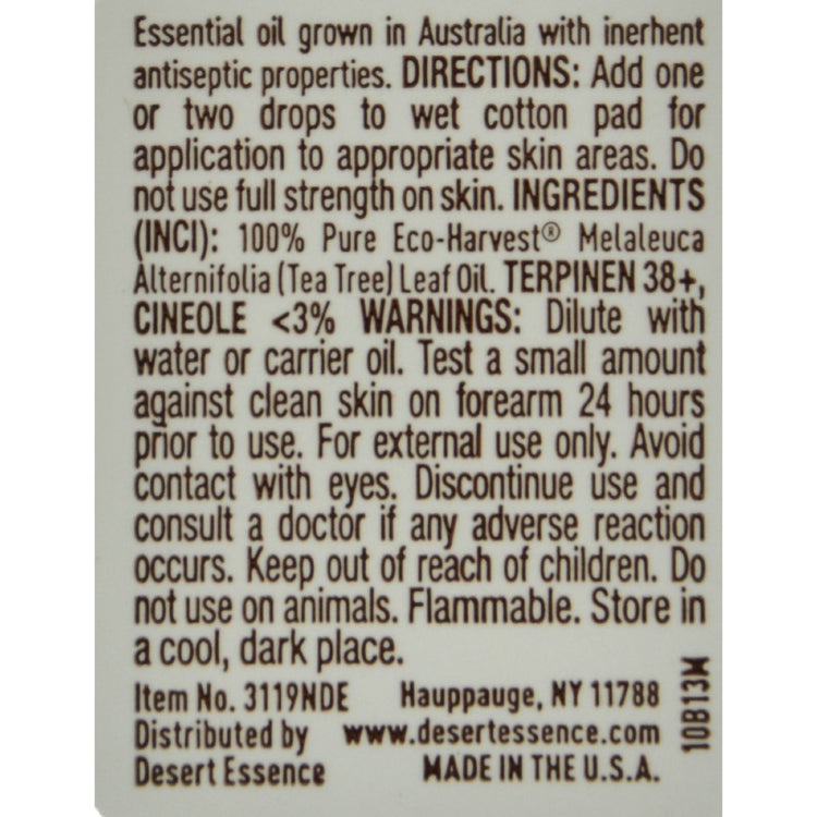 Desert Essence - Eco Harvest Tea Tree Oil - .5 oz