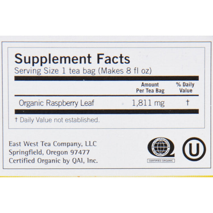Yogi Organic Woman's Herbal Tea Raspberry Leaf - 16 Tea Bags - Case of 6