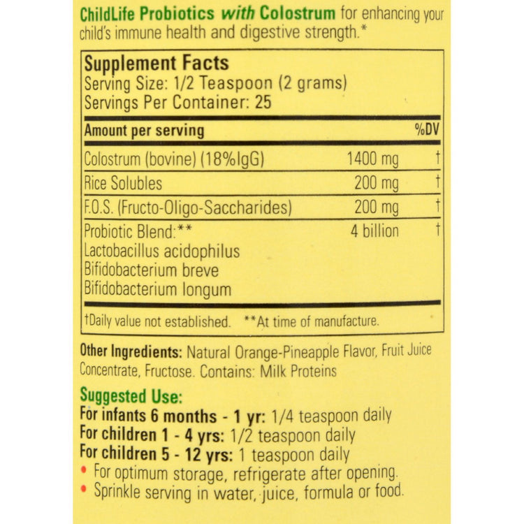 Childlife Colostrum Powder With Probiotics - 50 g