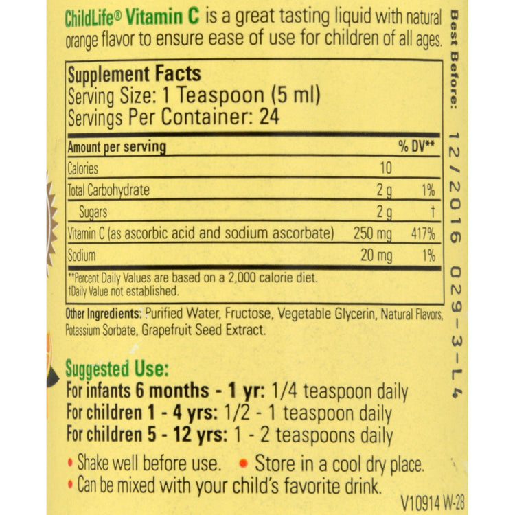 Childlife Liquid Vitamin C Orange - 4 fl oz