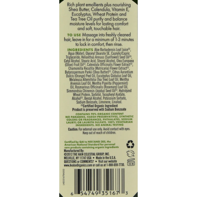 Avalon Organics Scalp Treatment Tea Tree Conditioner - 11 fl oz