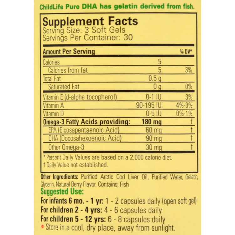 Childlife Pure DHA Berry - 90 Softgels