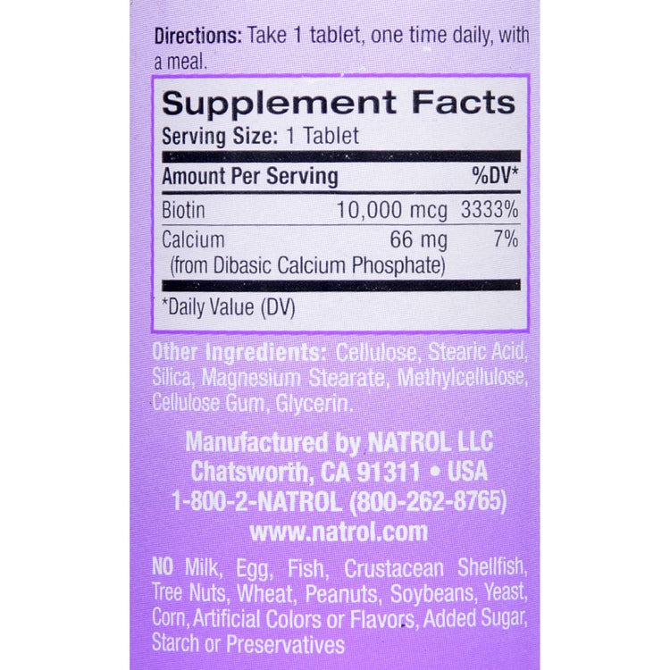 Natrol Biotin - 10000 mcg - 100 Tablets