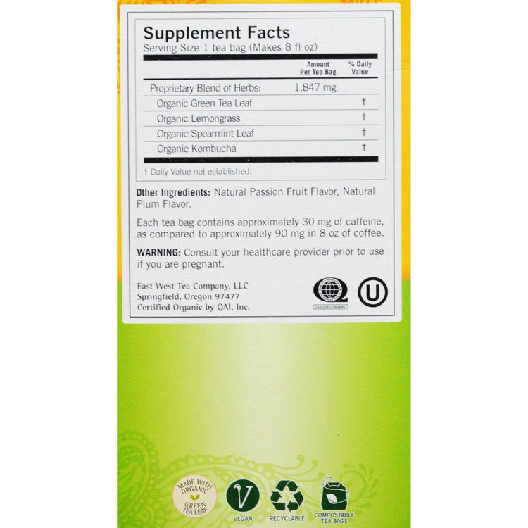 Yogi Tea Green Tea Kombucha - Contains Caffeine - 16 Tea Bags