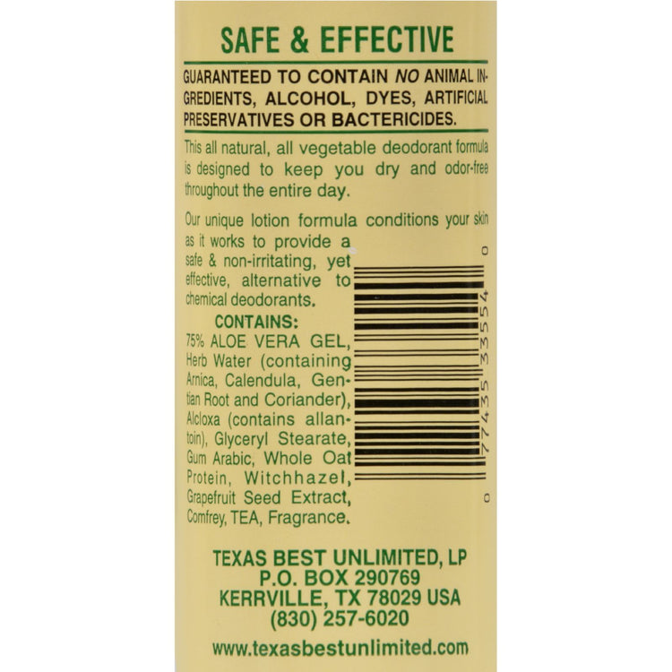 Alvera All Natural Roll-On Deodorant Aloe Herbal - 3 fl oz