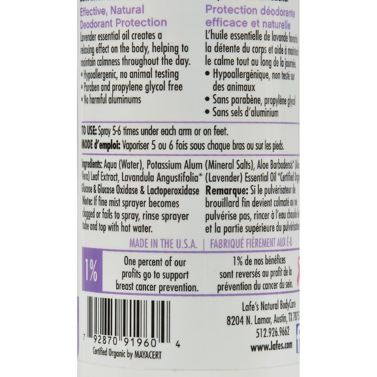 Lafe's Deodorant Spray Lavender - 8 fl oz
