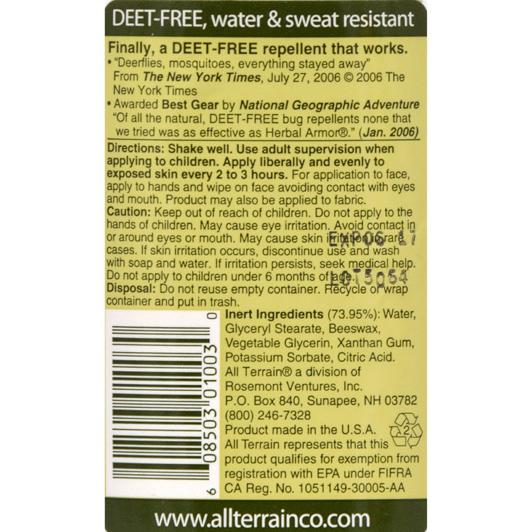 All Terrain - Herbal Armor Natural Insect Repellent - 4 fl oz