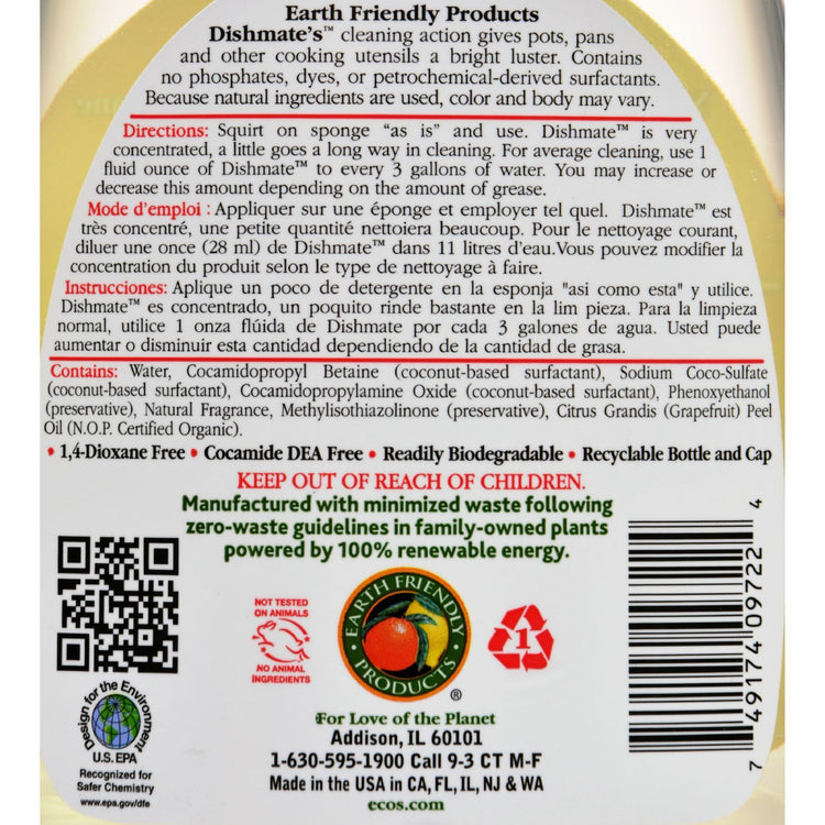 Earth Friendly Dishmate - Grapefruit - 25 oz