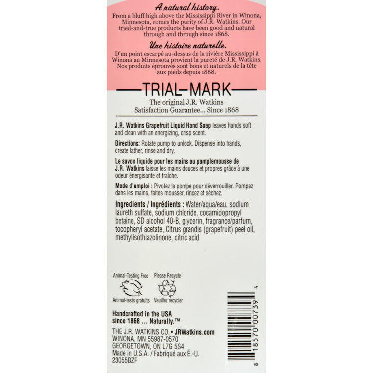 J.R. Waktins Liquid Hand Soap - Grapefruit - 11 oz