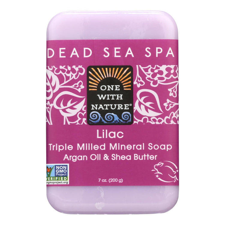 One With Nature Triple Milled Soap Bar - Lilac - 7 oz