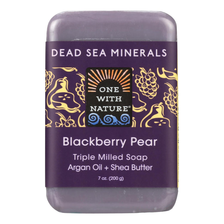 One With Nature Triple Milled Soap Bar - Blackberry Pear - 7 oz
