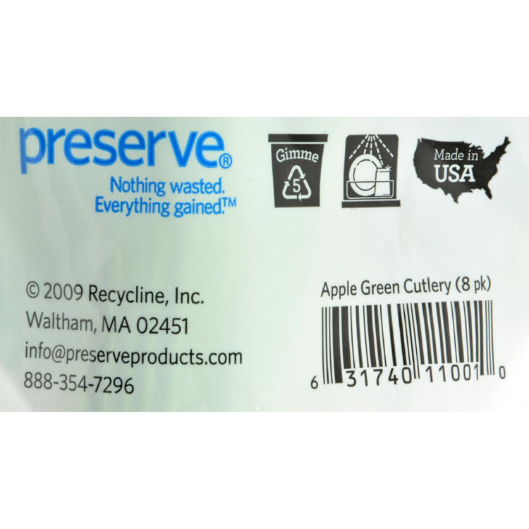 Preserve Heavy Duty Cutlery - Apple Green - 8 Sets 24 Pieces total