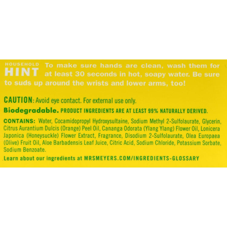 Mrs. Meyer's Clean Day - Liquid Hand Soap - Honeysuckle - 12.5 oz