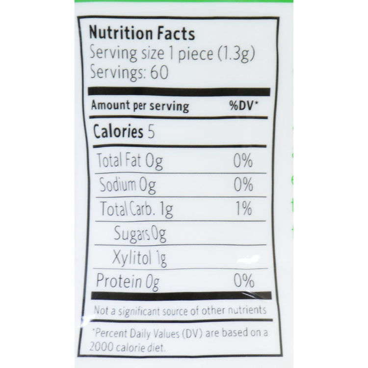 XyliChew Chewing Gum - Sugar Free Spearmint - 60 Piece Jar - Case of 4