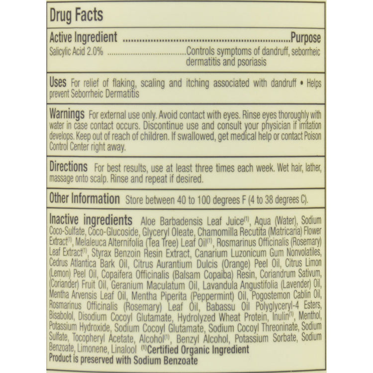 Avalon Active Organics Shampoo - Anti Dandruff - 14 oz