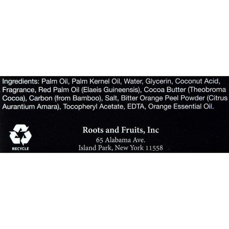Roots and Fruits Bar Soap - Black Soap - Cocoa Butter and Orange Peel - 5 oz