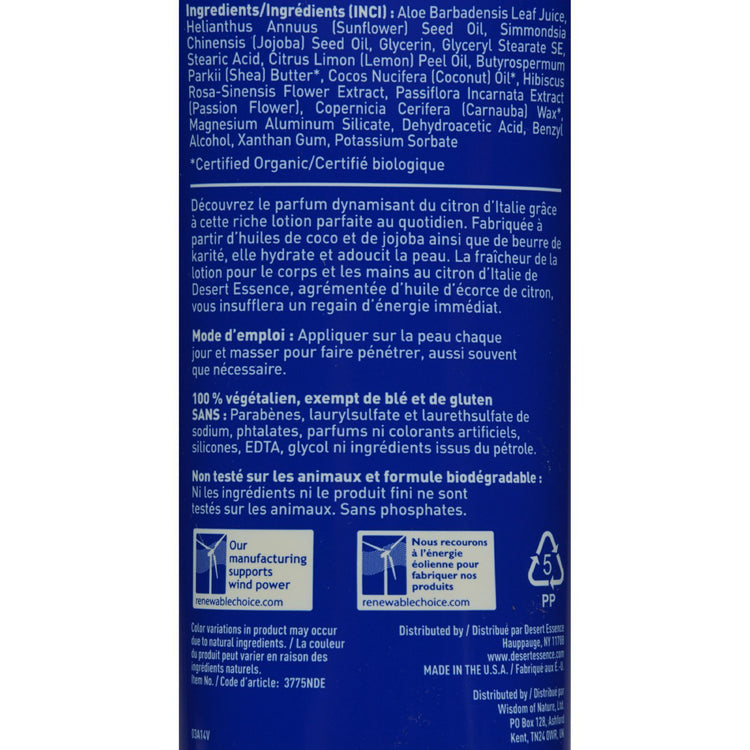 Desert Essence - Hand and Body Lotion - Italian Lemon - 8 fl oz