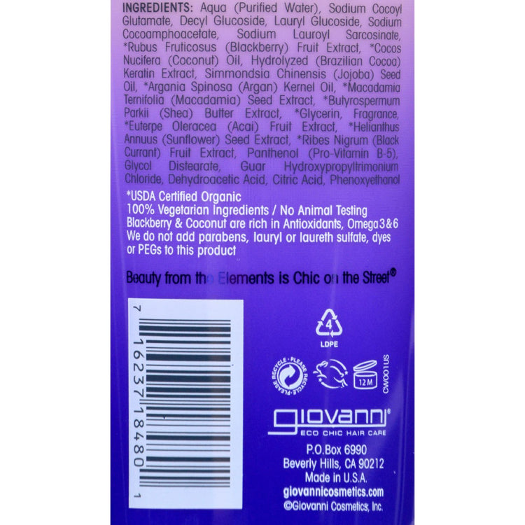 Giovanni Hair Care Products Shampoo - 2chic - Ultra Repair - Blackberry and Coconut Milk - 8.5 oz