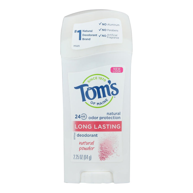 Tom's of Maine Deodorant - Long Lasting - Stick - Natural Powder - 2.25 oz - Case of 6