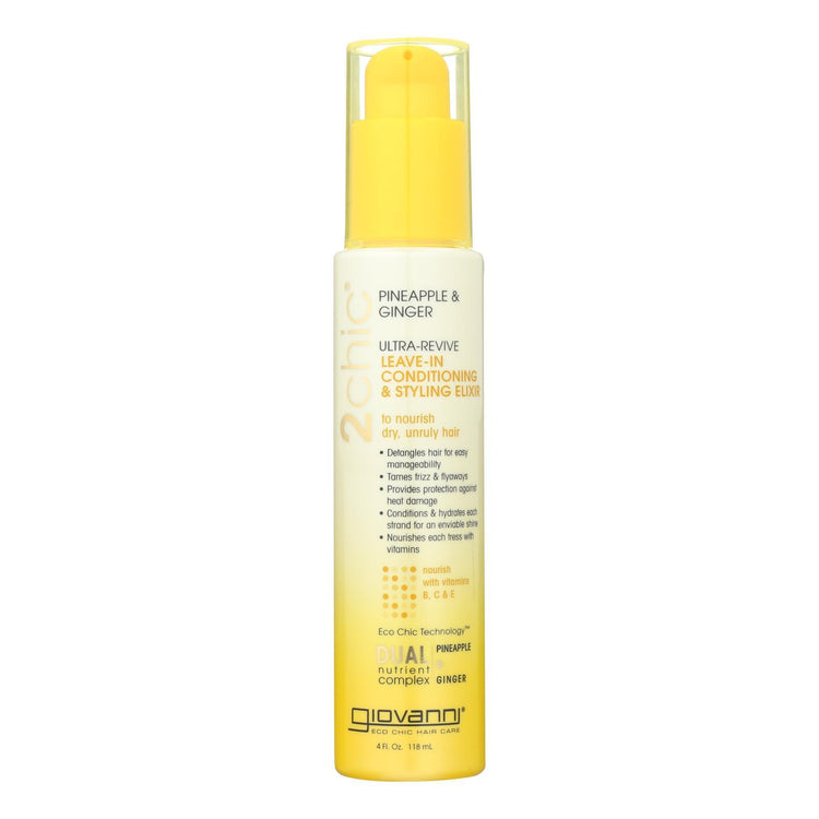Giovanni Hair Care Products Conditioner - Pineapple and Ginger - Case of 1 - 4 fl oz.