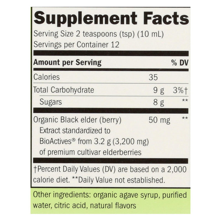 Nature's Way - Organic Sambucus For Kids - Elderberry Syrup - 4 fl oz