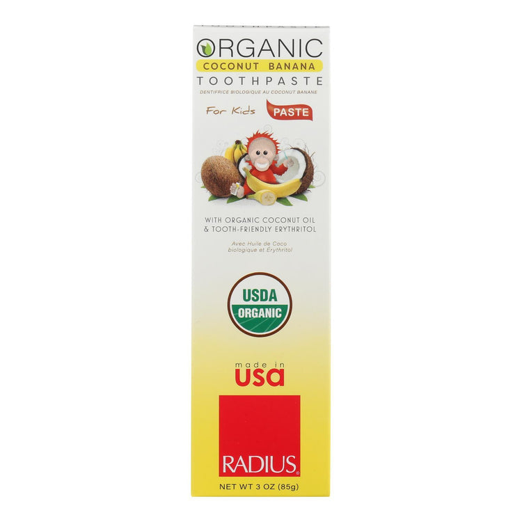 Radius Coconut Banana With Organic Chamomile Flower & Coconut Oil Toothpaste - 1 Each - 3 OZ