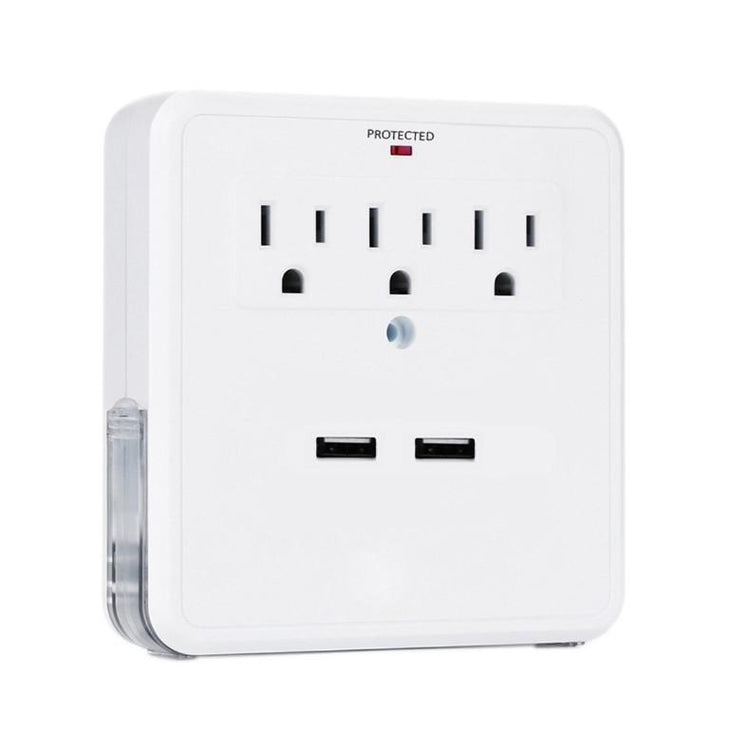 NEW! Classic Combo Wall Adapter w/ 3 AC outlets and a Dual USB ports to charge your gadgets