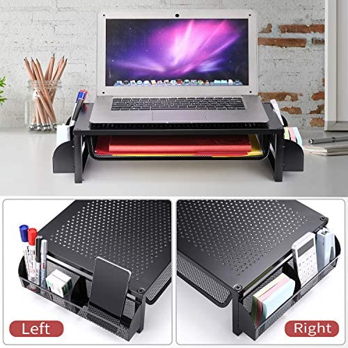 Metal Monitor Stand and Organizer with Drawer