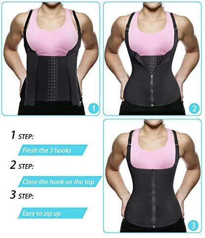 Waist Trainer Corset with Zipper Vest