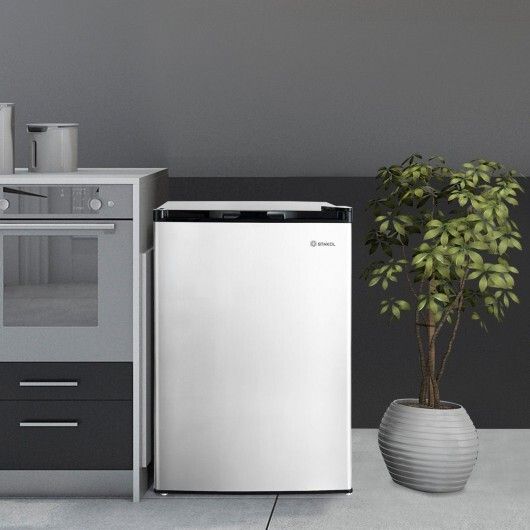 3 cu.ft. Compact Upright Freezer with Stainless Steel Door