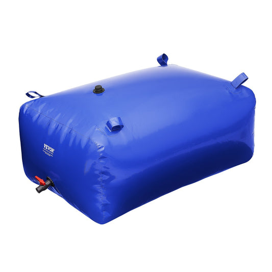 VEVOR 400L/105.7 Gallon Water Storage Bladder, RV Water Tank, 1000D Blue PVC Collapsible Water Storage Containers, Large Capacity Soft Water Bag, Portable Water Bladder, Fire Prevention, Camping