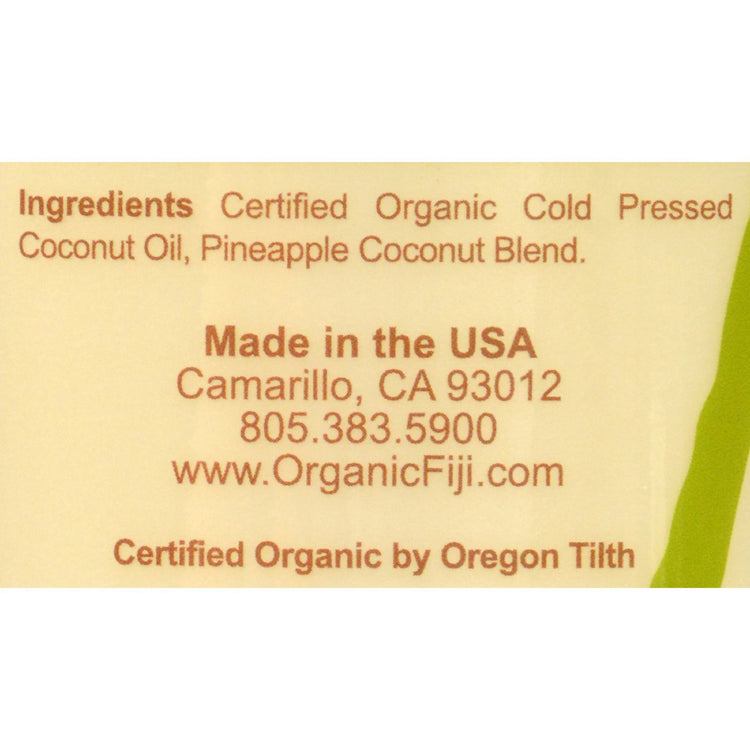 Organic Fiji Virgin Coconut Oil Pineapple - 12 fl oz