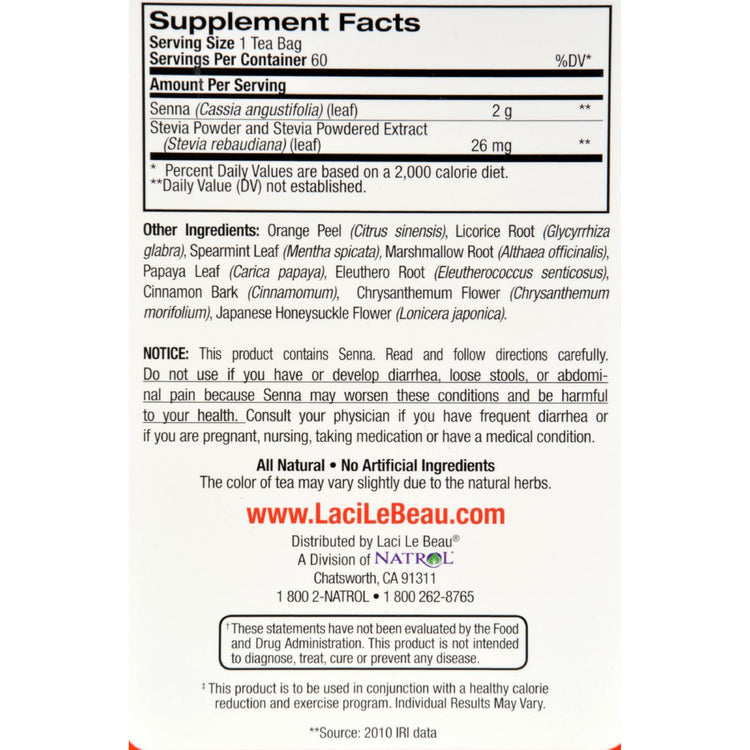 Laci Le Beau Super Dieter's Tea All Natural Botanicals - 60 Tea Bags