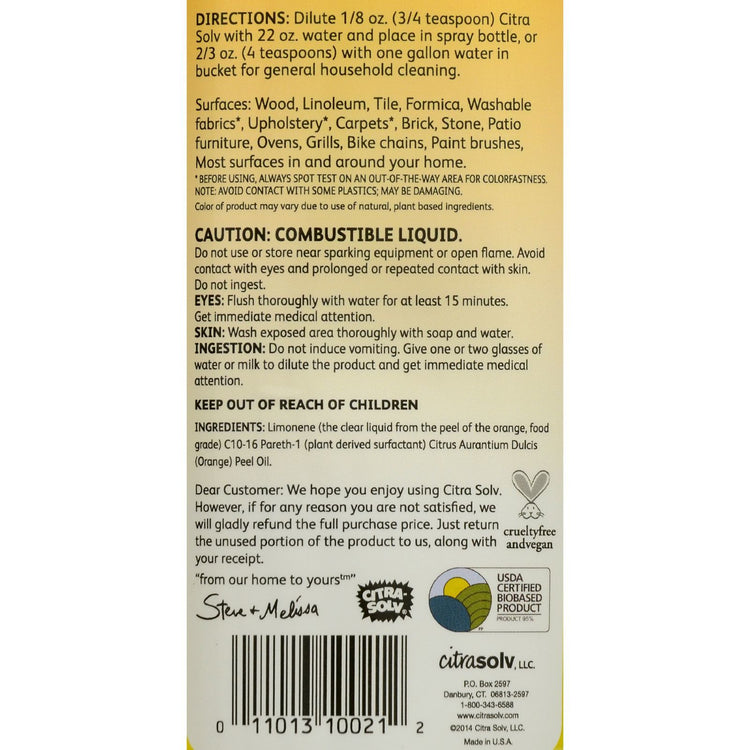 CitraSolv Natural Cleaner and Degreaser Valencia Orange - 8 fl oz