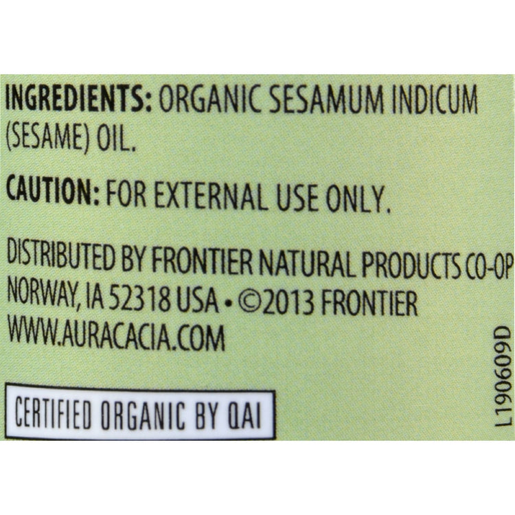 Aura Cacia - Organic Aromatherapy Sesame Oil - 4 fl oz