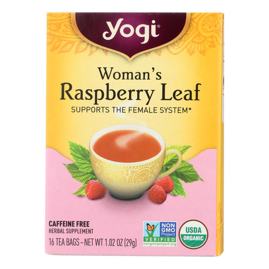 Yogi Organic Woman's Herbal Tea Raspberry Leaf - 16 Tea Bags - Case of 6