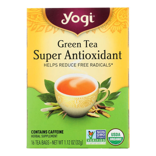 Yogi Green Tea Super Anti-Oxidant - 16 Tea Bags - Case of 6