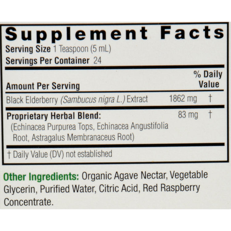 Nature's Answer - Sambucus nigra Black Elder Berry Extract Kids Formula - 4 fl oz