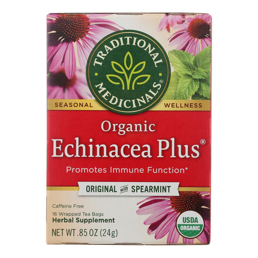 Traditional Medicinals Organic Echinacea Plus Herbal Tea - 16 Tea Bags - Case of 6