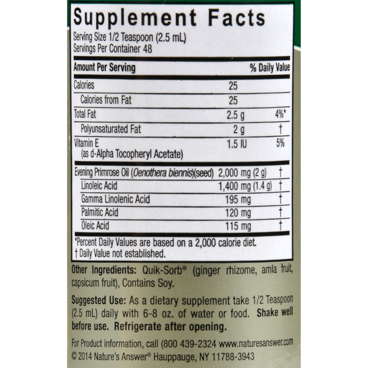Nature's Answer - Liquid Evening Primrose Oil - 4 fl oz