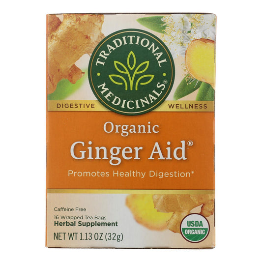 Traditional Medicinals Organic Ginger Aid Herbal Tea - Caffeine Free -16 Bags