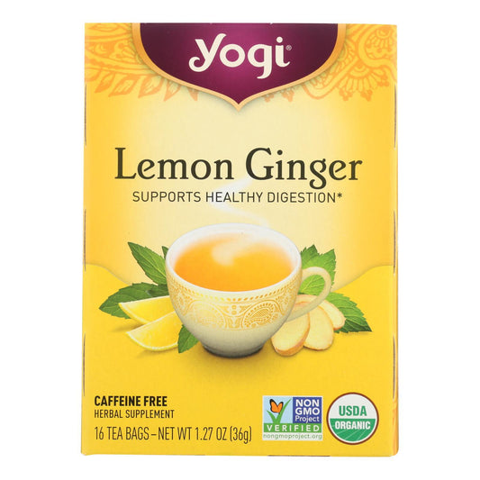 Yogi Tea Lemon Ginger - Caffeine Free - 16 Tea Bags