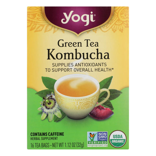 Yogi Tea Green Tea Kombucha - Contains Caffeine - 16 Tea Bags