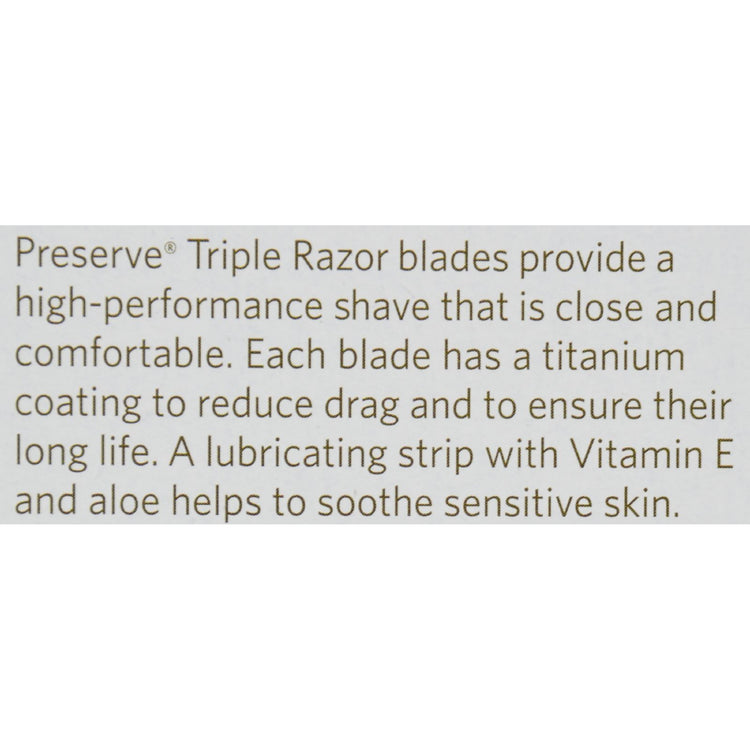 Preserve Triple Blade Refills - Case of 6 - 4 Packs