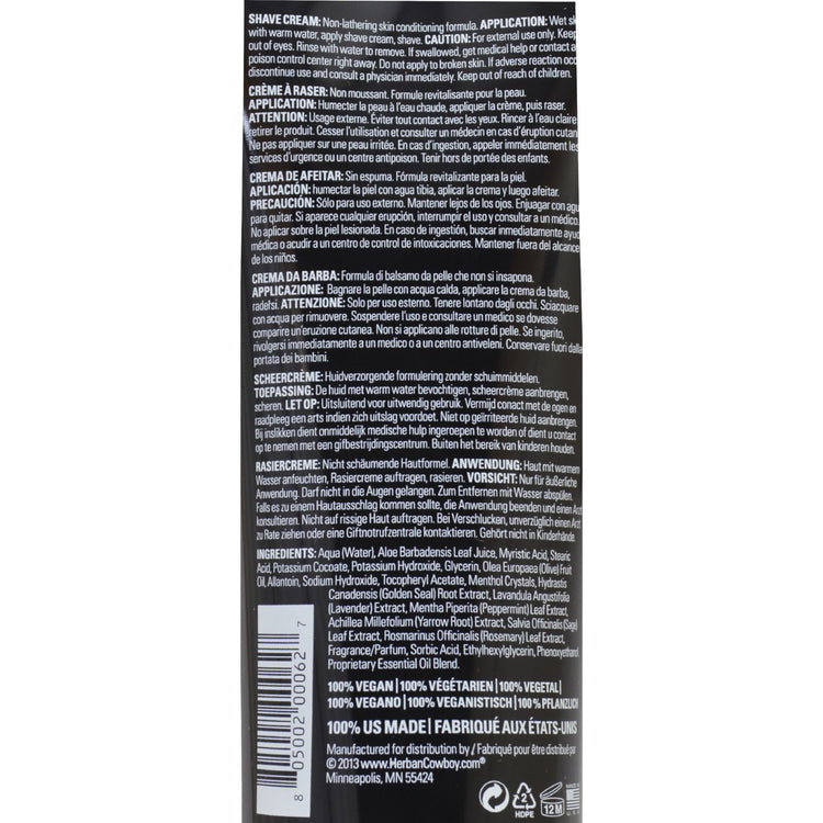Herban Cowboy Aloe Shaving Cream Dusk - 6.7 oz