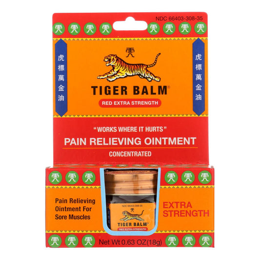 Tiger Balm Extra Strength Pain Relieving Ointment - 0.63 oz - Case of 6